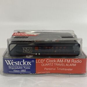 Vintage Westclox LCD Quartz Travel Alarm - AM/FM Camping Alarm Clock - New Nos
